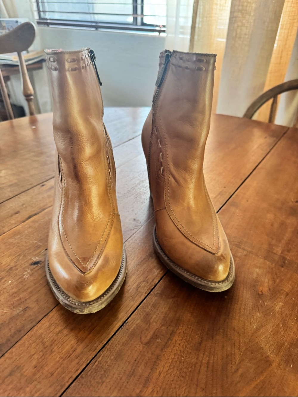 Bedstü Women’s Leather Heeled Ankle Boots - Tan